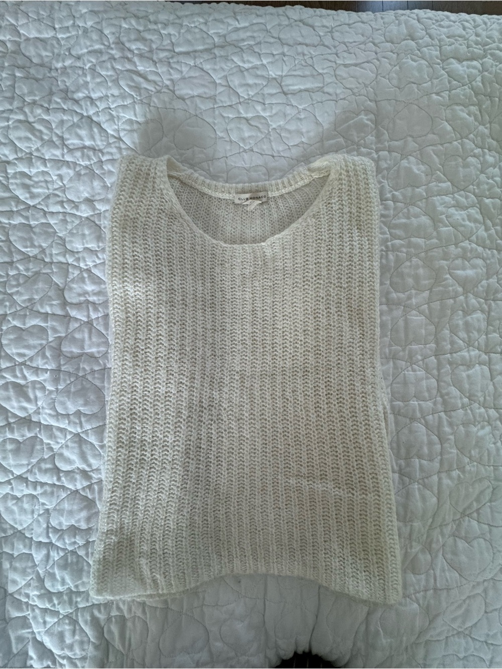 Club Monaco Cream Scoop Neck Knit Sweater